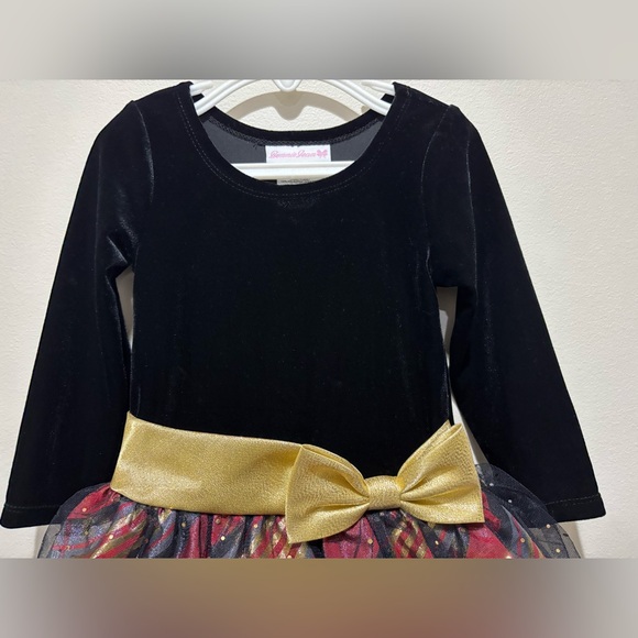 Bonnie Jean Christmas Winter Plaid Metallic Hipster Dress - Picture 3 of 10